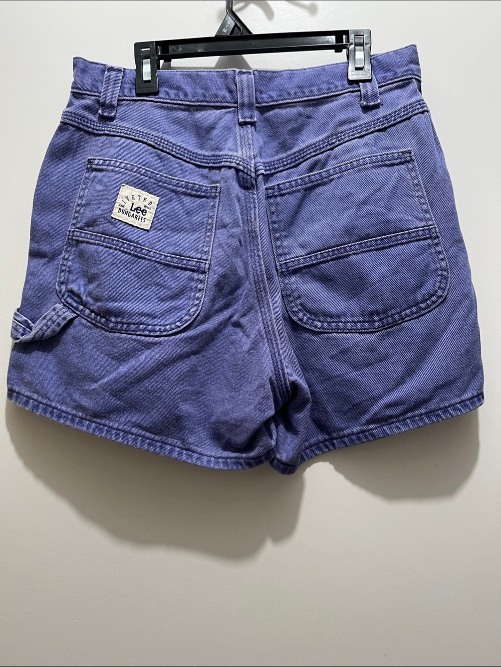 Lee Purple Denim Shorts riveted dungarees waist 30